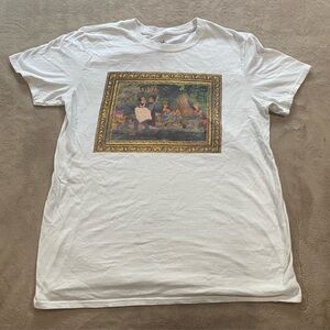 Disney Princess Shirt Medium Snow White Seven Dwarfs Art Graphic Tee White